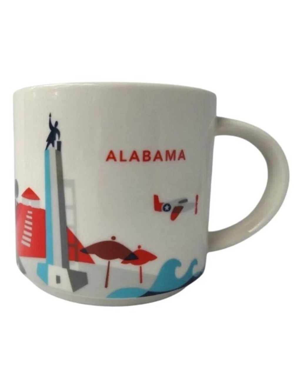 ALABAMA White Ceramic State Mug - Travel Series